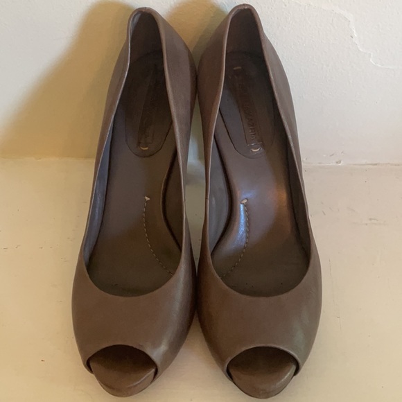 Dark Beige BCBG Peep Toe Pumps - Picture 5 of 5